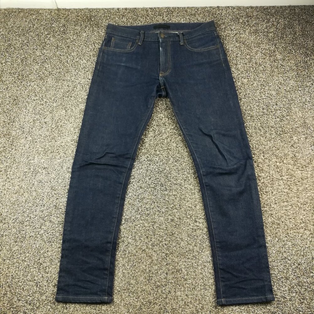Uniqlo Jeans Selvedge 31x31 Slim Straight Fit Japanese Kaihara Denim Dark Blue
